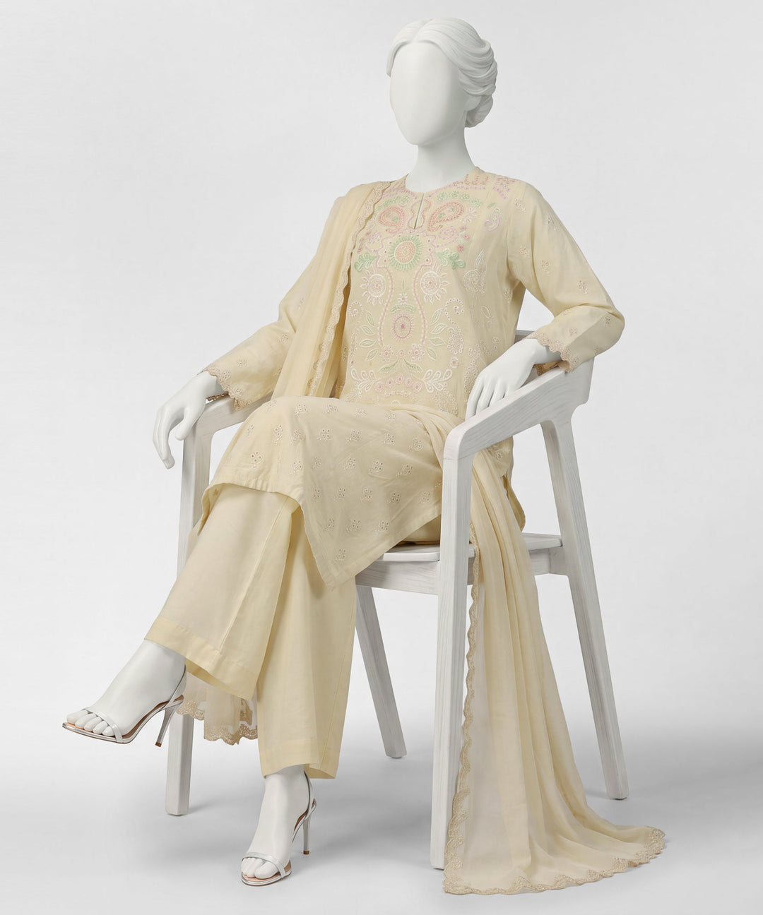 Lawn Yellow Stitched Suit - J. Junaid Jamshed