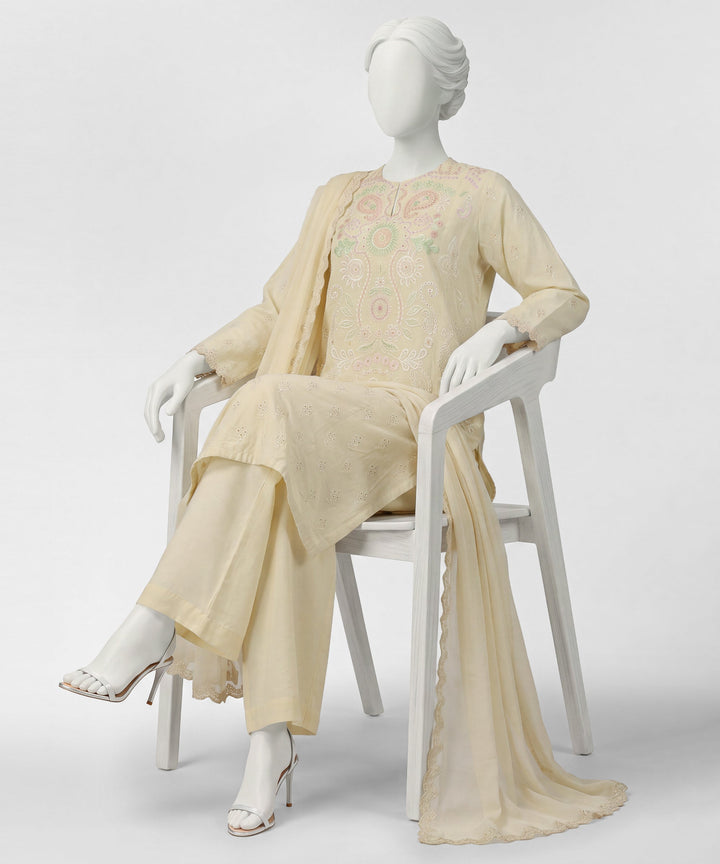 Lawn Yellow Stitched Suit - J. Junaid Jamshed