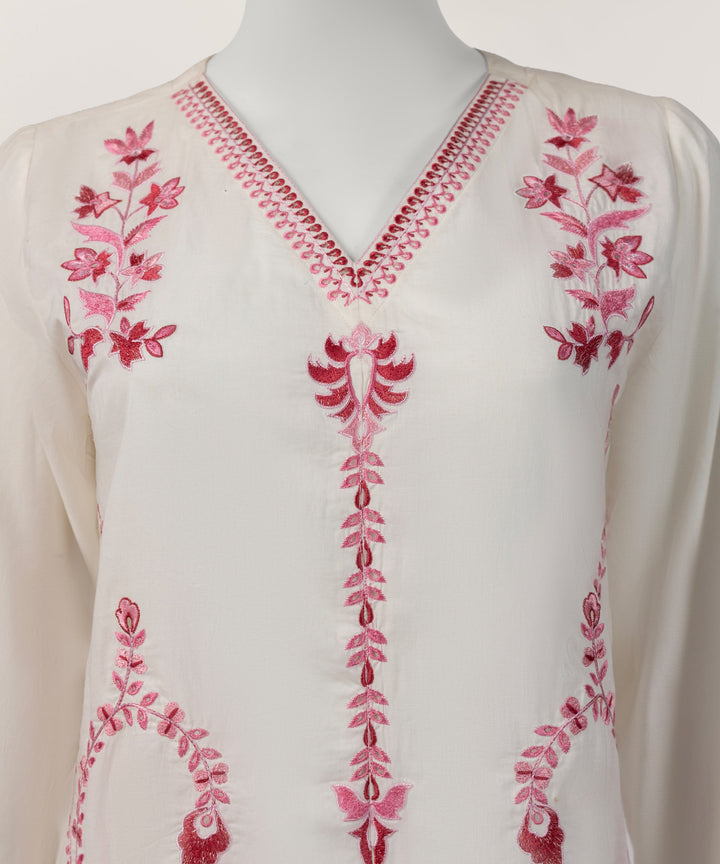 Lawn Off White Stitched Suit - J. Junaid Jamshed