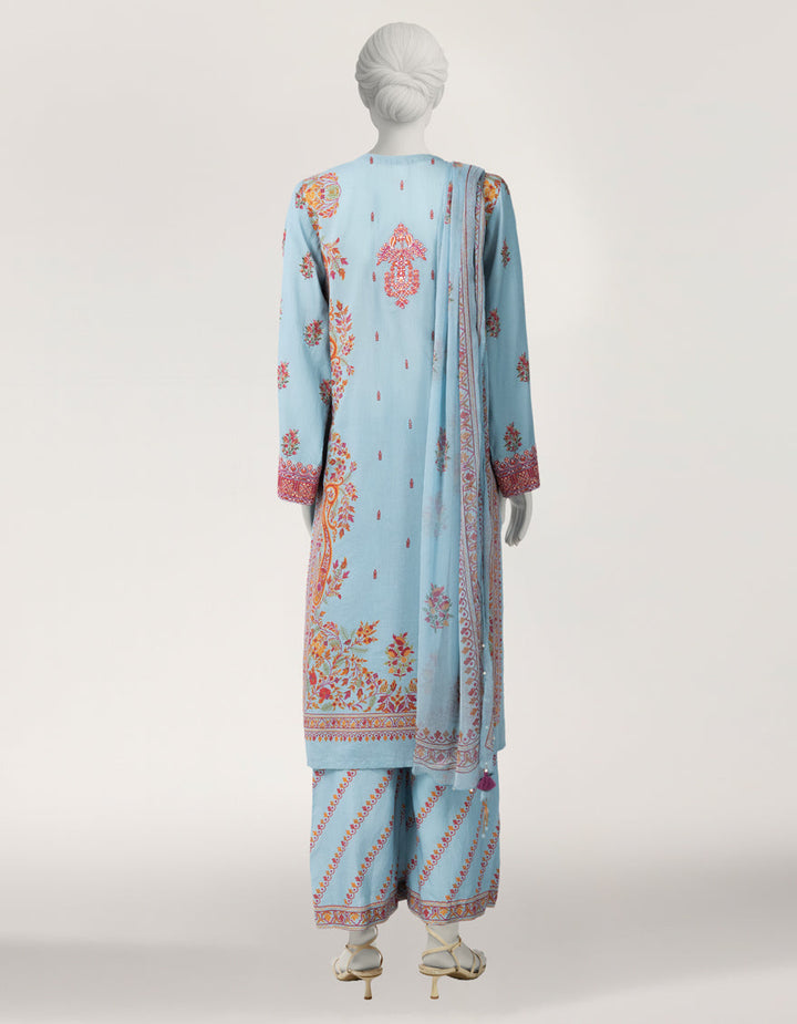 Viscose Blue Stitched Suit - J. Junaid Jamshed