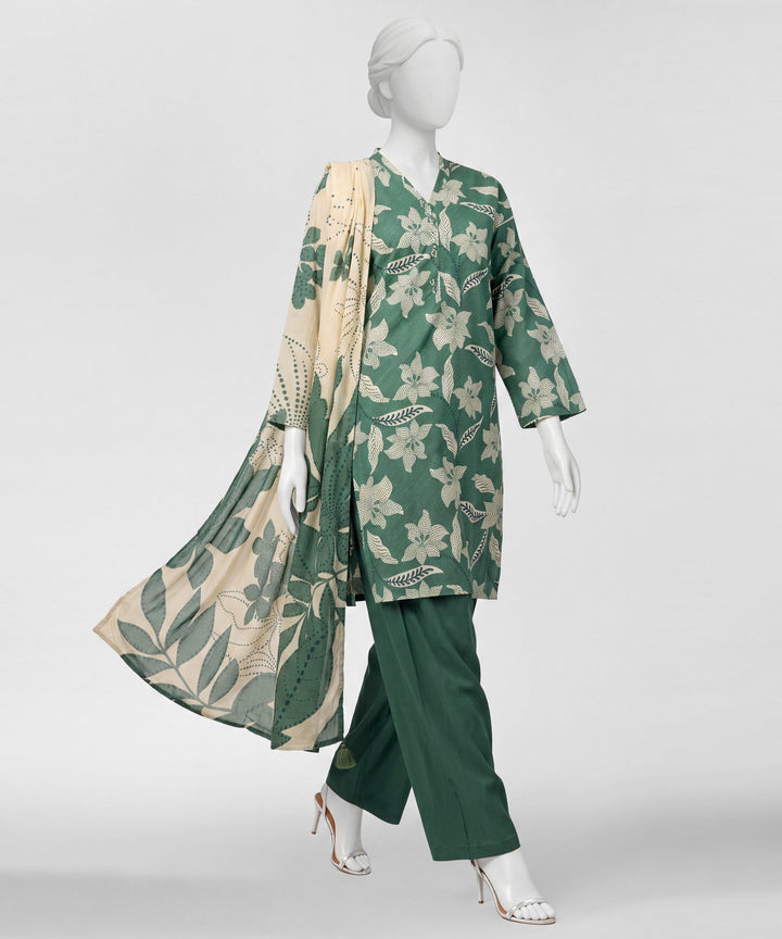 Liminal Green Stitched Suit - J. Junaid Jamshed