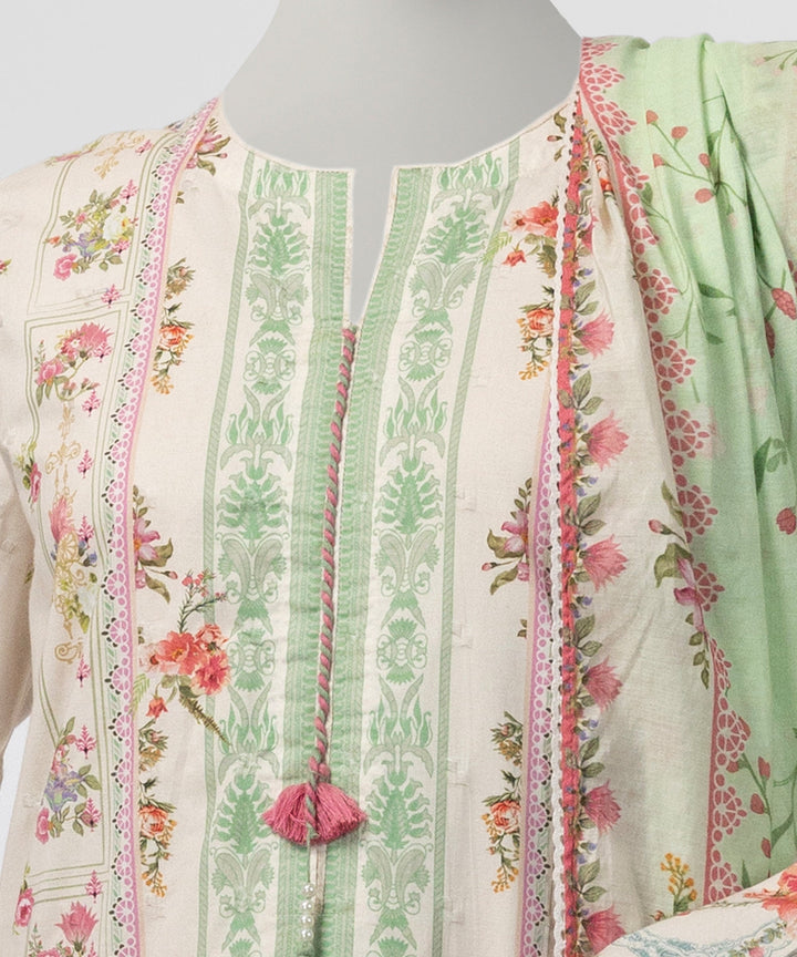 Dooriya Cream Stitched Suit - J. Junaid Jamshed
