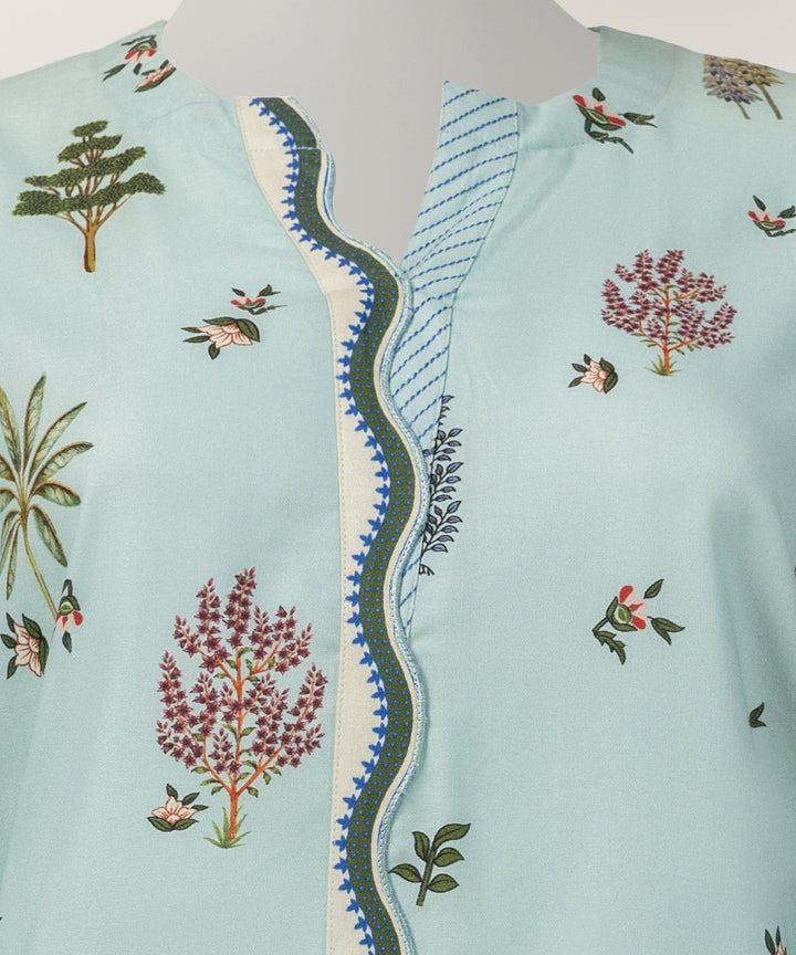 Viscose Sky Blue Stitched Suit - J. Junaid Jamshed