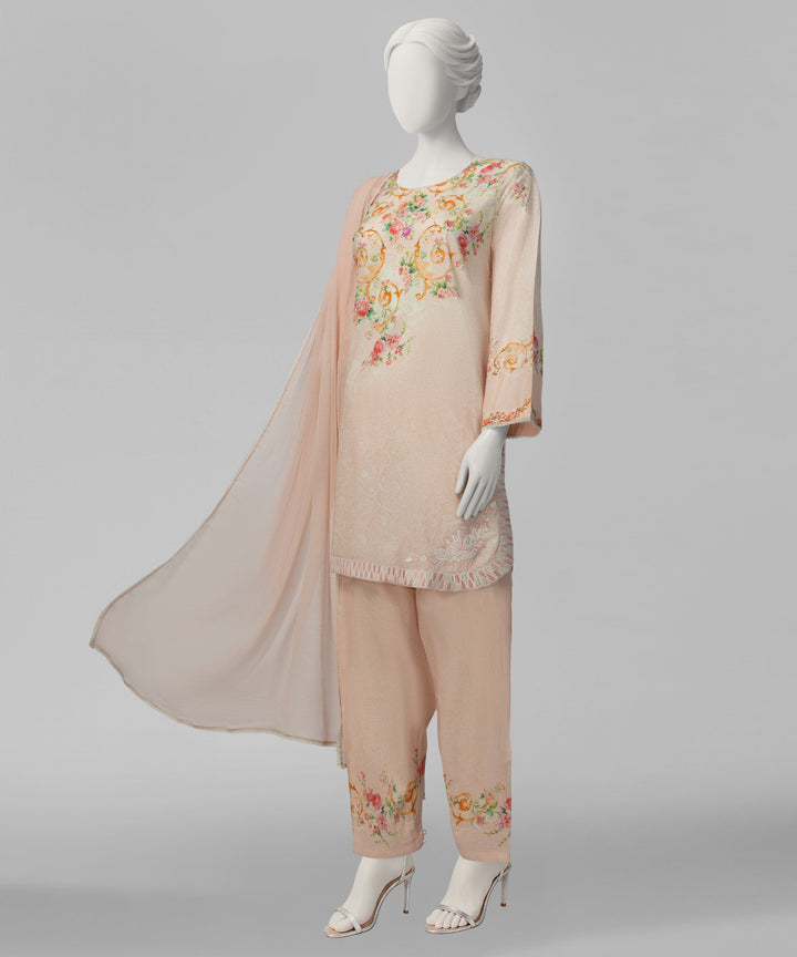 Liminal Peach Stitched Suit - J. Junaid Jamshed
