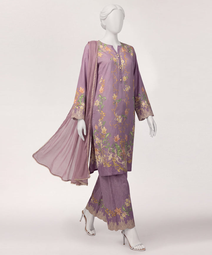 Liminal Purple Stitched Suit - J. Junaid Jamshed