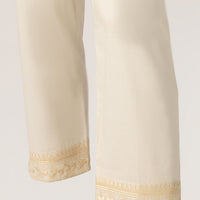 Lawn Off White Trouser - J. Junaid Jamshed