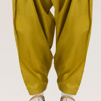 Raw Silk Green Shalwar - J. Junaid Jamshed