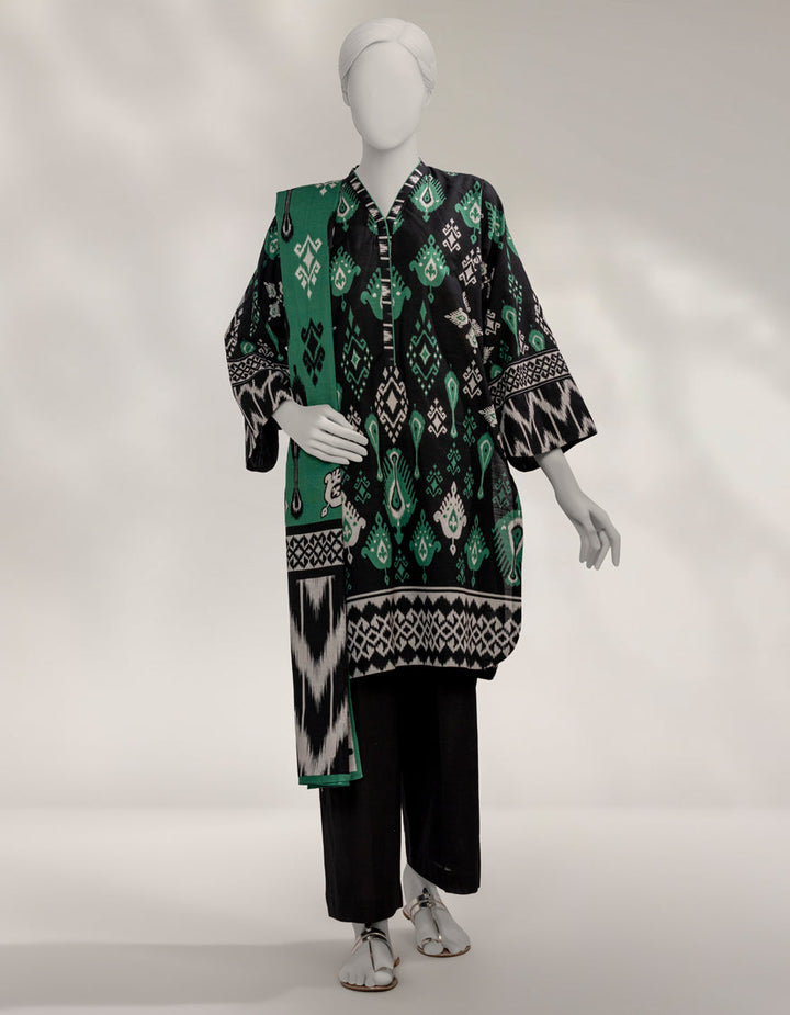 Khaddar Slub Multicolor Unstitched Suit - J. Junaid Jamshed