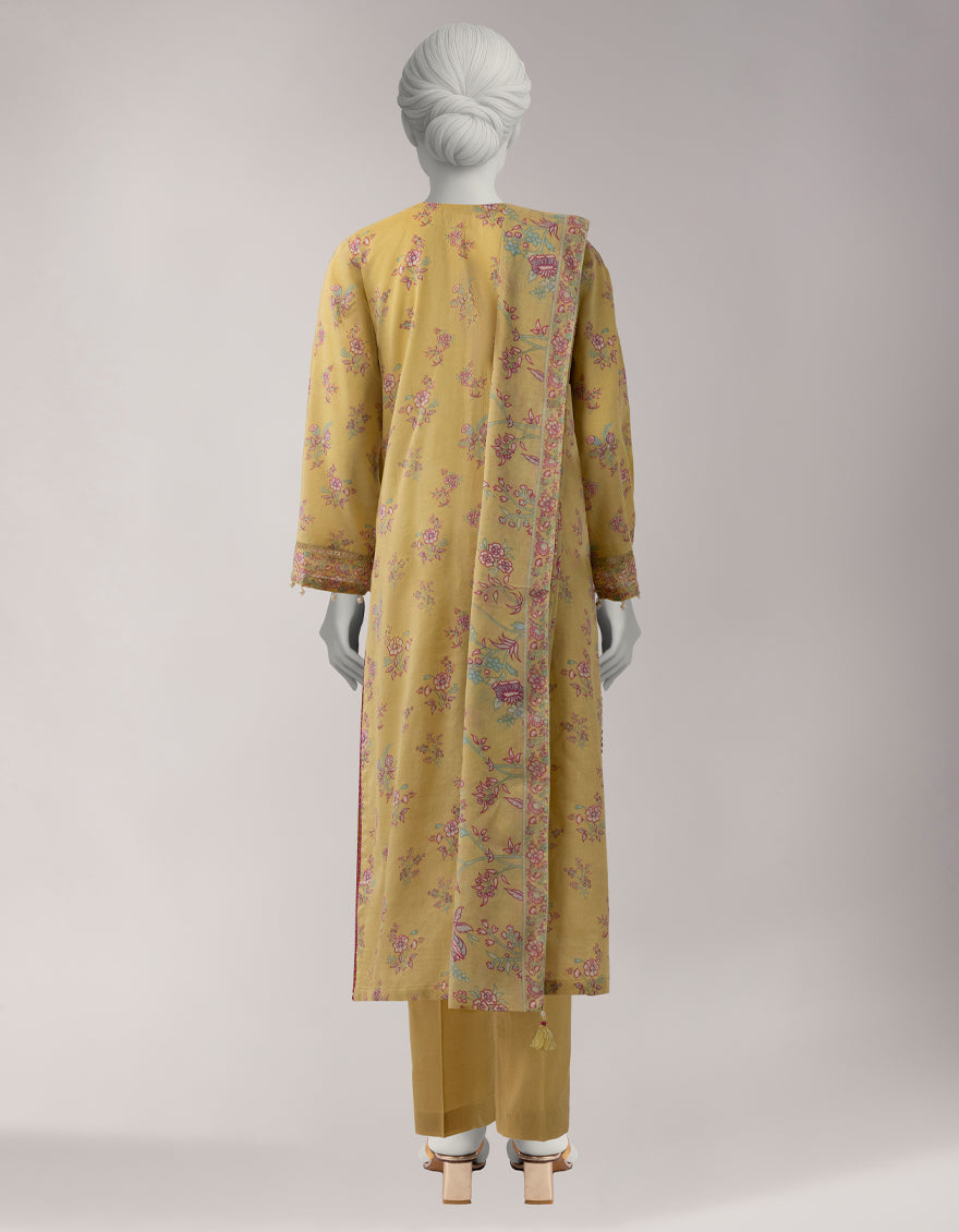 Lawn Multicolor Unstitched Suit - J. Junaid Jamshed