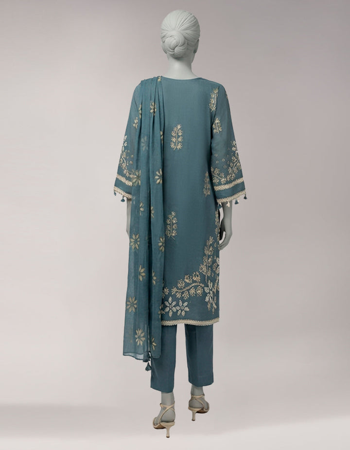 Lawn Multicolor Unstitched Suit - J. Junaid Jamshed