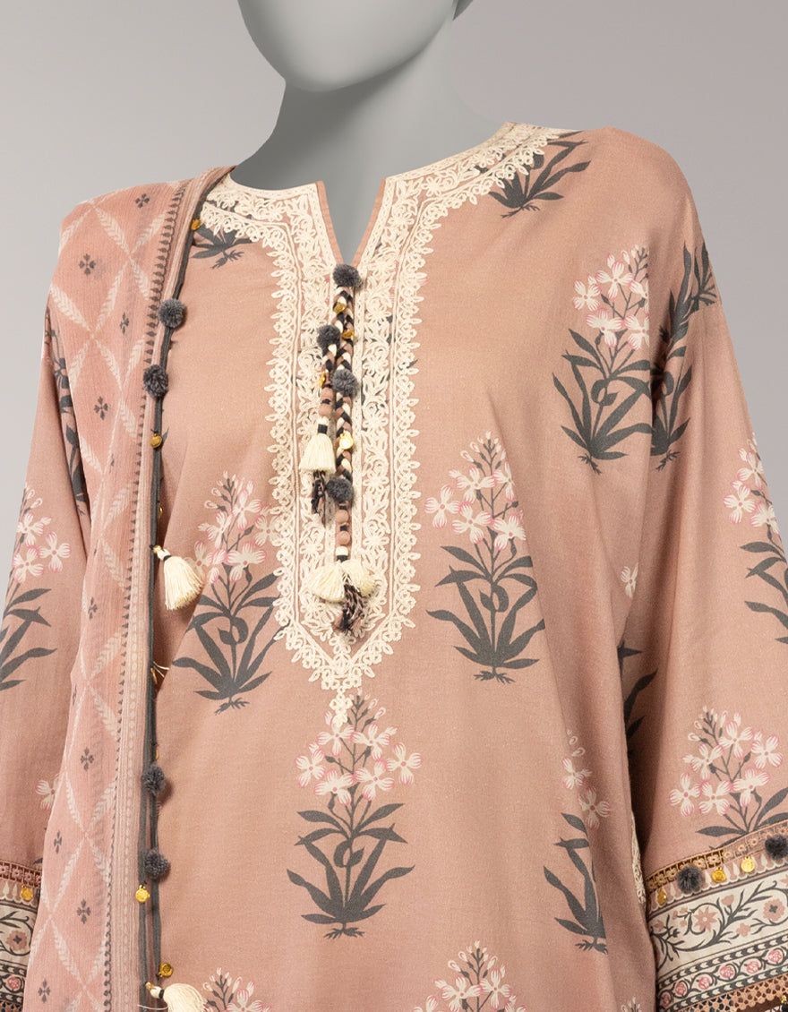 Lawn Pink Unstitched Suit - J. Junaid Jamshed