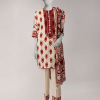 Lawn Beige Unstitched Suit - J. Junaid Jamshed