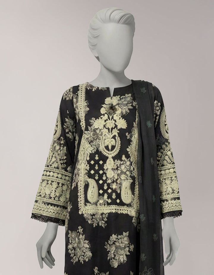 Lawn Multicolor Unstitched Suit - J. Junaid Jamshed