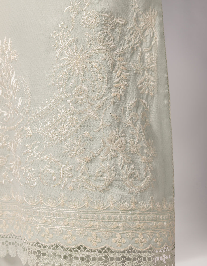 Dobby Green Unstitched Suit - J. Junaid Jamshed