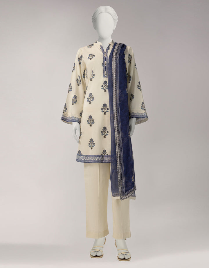 Lawn Multicolor Unstitched Suit - J. Junaid Jamshed