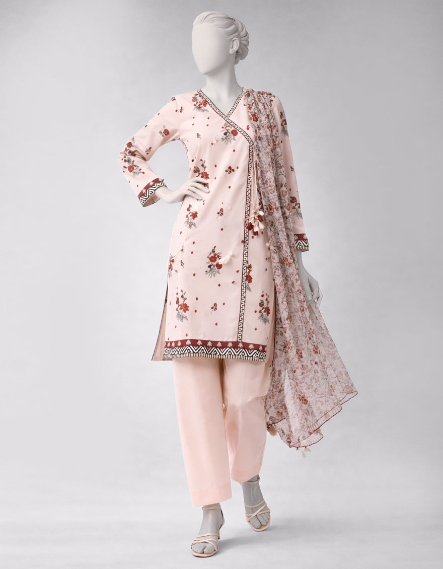 Lawn Multicolor Unstitched Suit - J. Junaid Jamshed