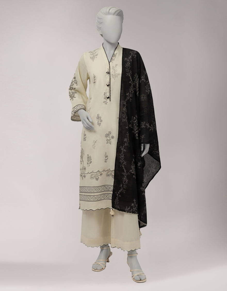 Lawn Multicolor Unstitched Suit - J. Junaid Jamshed
