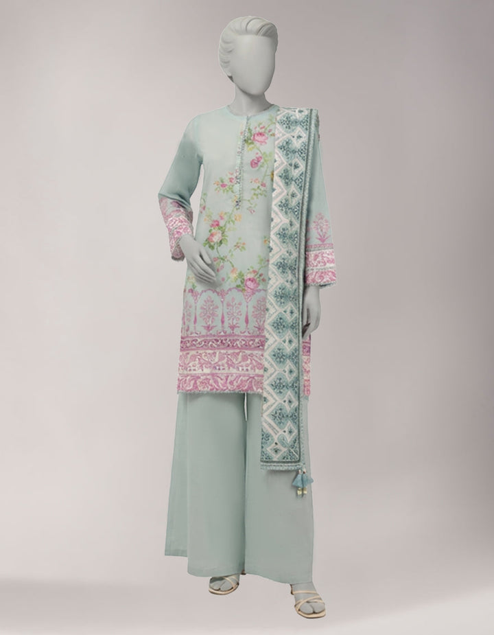 Lawn Multicolor Unstitched Suit - J. Junaid Jamshed