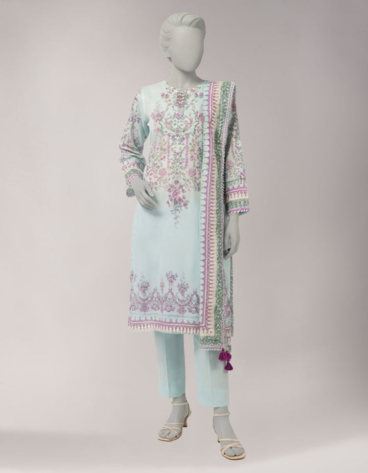 Lawn Multicolor Unstitched Suit - J. Junaid Jamshed