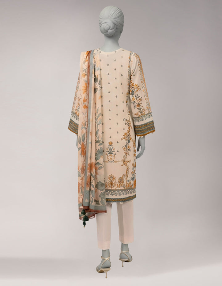 Lawn Multicolor Unstitched Suit - J. Junaid Jamshed