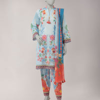 Lawn Multicolor Unstitched Suit - J. Junaid Jamshed