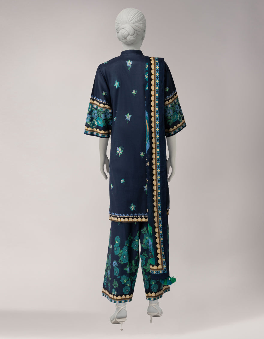 Lawn Multicolor Unstitched Suit - J. Junaid Jamshed