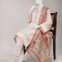Jacquard Pink Unstitched Suit - J. Junaid Jamshed