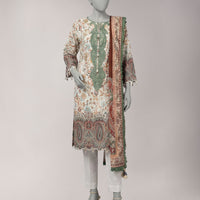 Lawn Multicolor Unstitched Suit - J. Junaid Jamshed