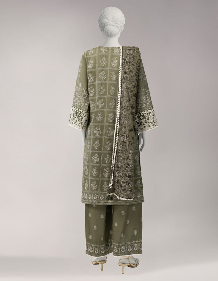 Lawn Green Unstitched Suit - J. Junaid Jamshed