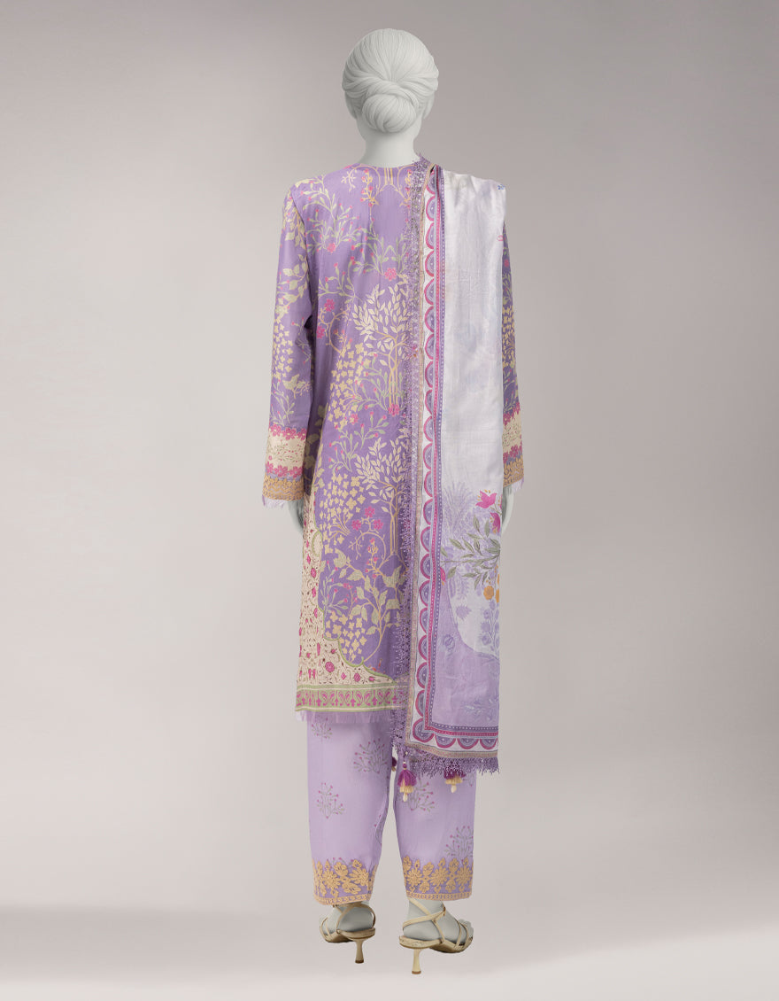 Lawn Multicolor Unstitched Suit - J. Junaid Jamshed
