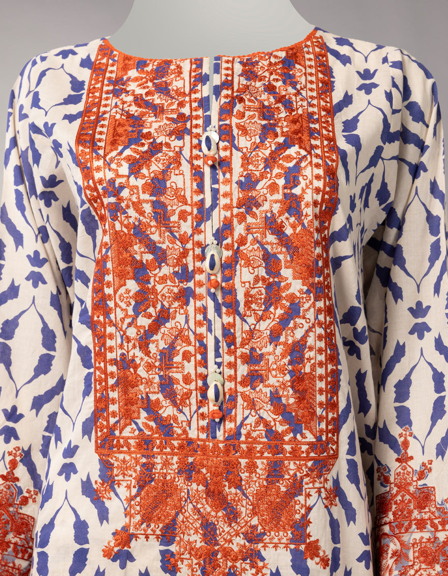 Lawn Multicolor Unstitched Suit - J. Junaid Jamshed