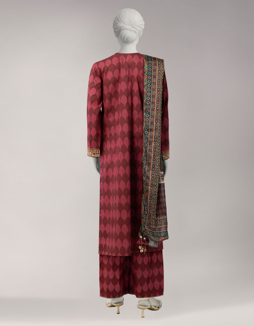 Lawn Multicolor Unstitched Suit - J. Junaid Jamshed