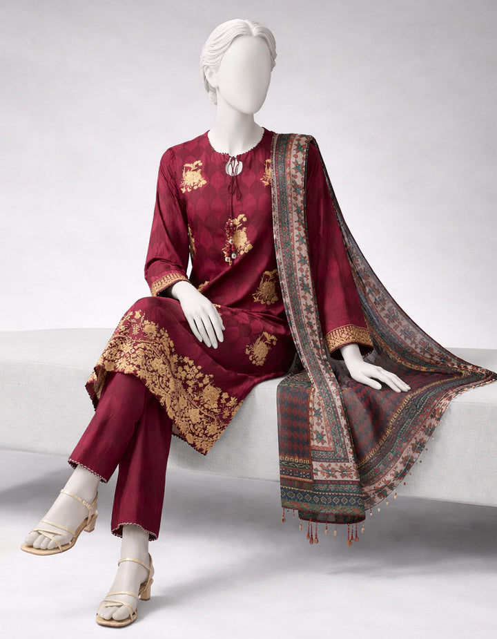 Lawn Multicolor Unstitched Suit - J. Junaid Jamshed