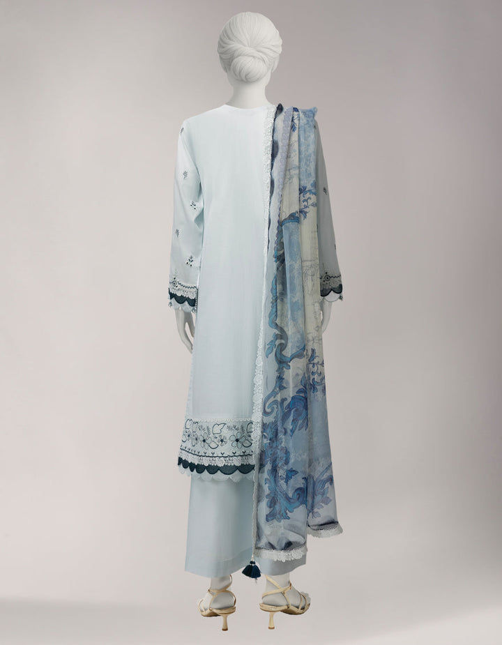 Lawn Sky Blue Unstitched Suit - J. Junaid Jamshed