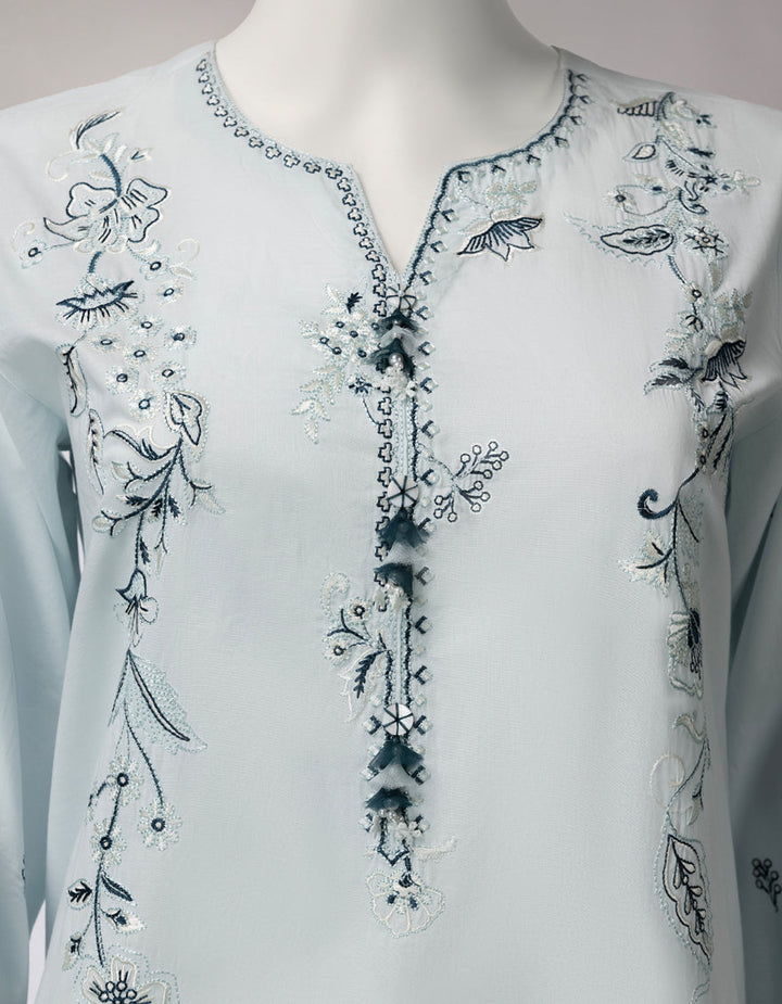 Lawn Sky Blue Unstitched Suit - J. Junaid Jamshed