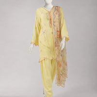 Lawn Yellow Unstitched Suit - J. Junaid Jamshed