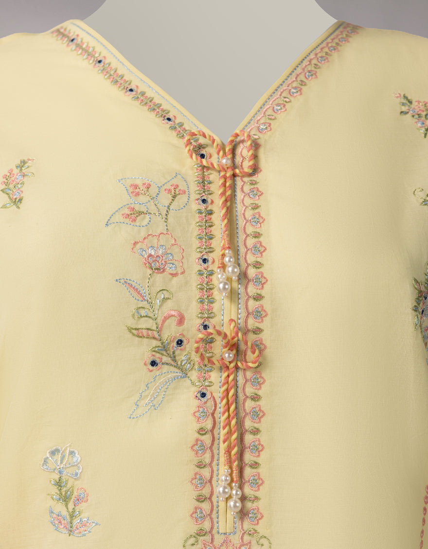Lawn Yellow Unstitched Suit - J. Junaid Jamshed