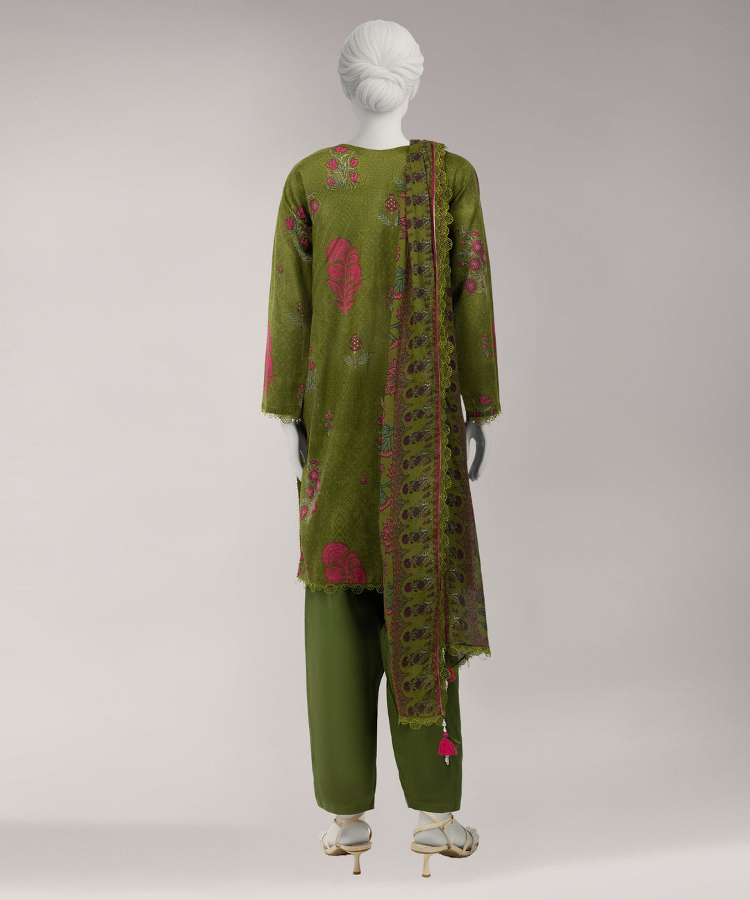 Lawn Green Unstitched Suit - J. Junaid Jamshed