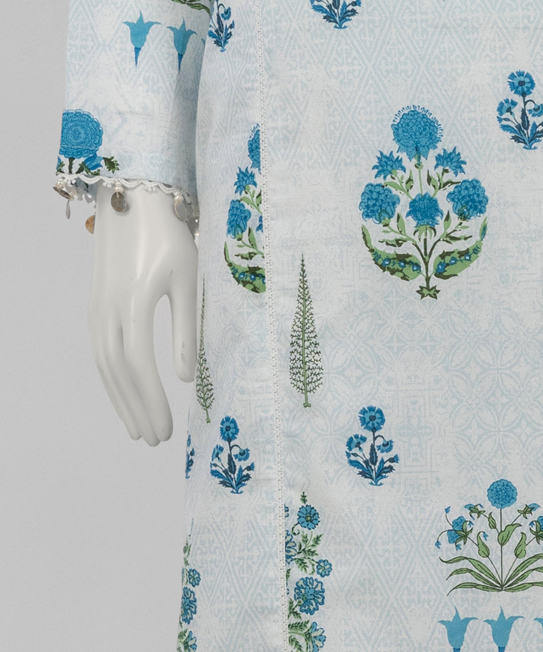 Lawn White Unstitched Suit - J. Junaid Jamshed