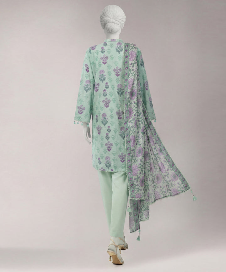 Lawn Green Unstitched Suit - J. Junaid Jamshed