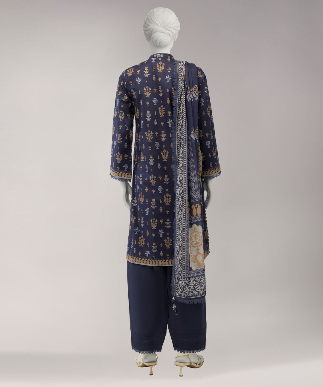 Lawn Purple Unstitched Suit - J. Junaid Jamshed
