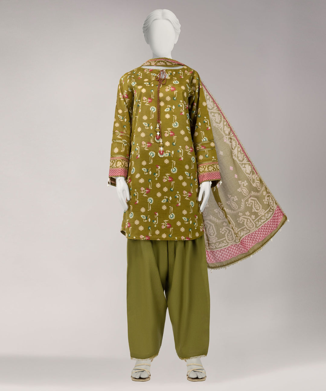 Lawn Green Unstitched Suit - J. Junaid Jamshed