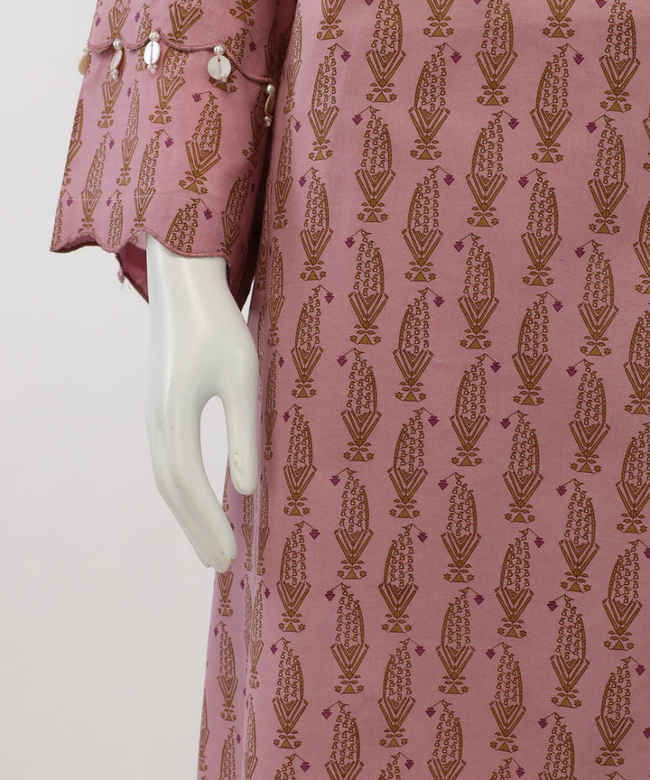 Lawn Pink Unstitched Suit - J. Junaid Jamshed