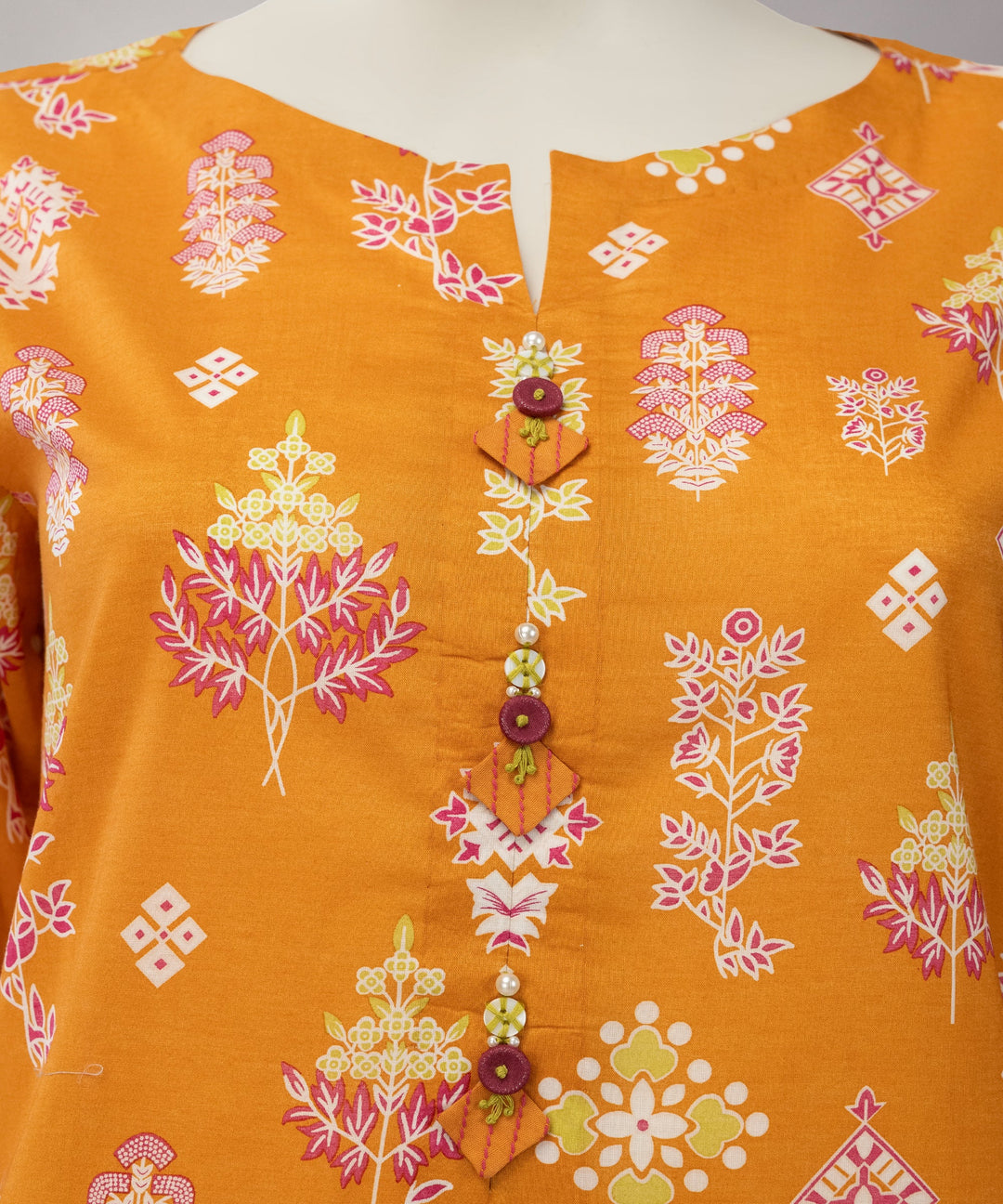 Lawn Orange Unstitched Suit - J. Junaid Jamshed