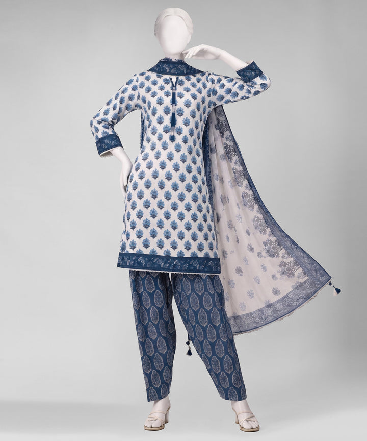 Lawn Off White Unstitched Suit - J. Junaid Jamshed