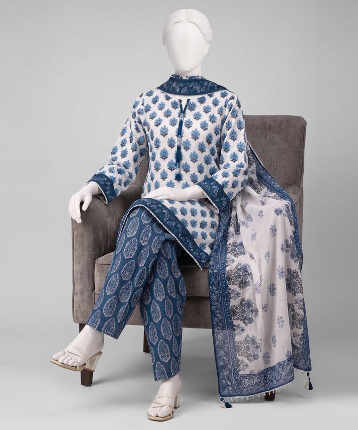 Lawn Off White Unstitched Suit - J. Junaid Jamshed