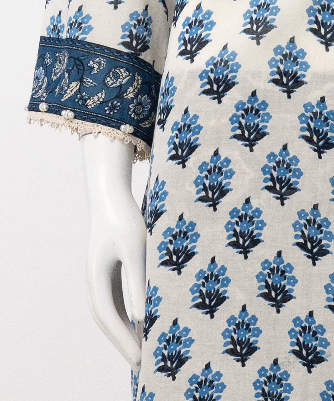 Lawn Off White Unstitched Suit - J. Junaid Jamshed