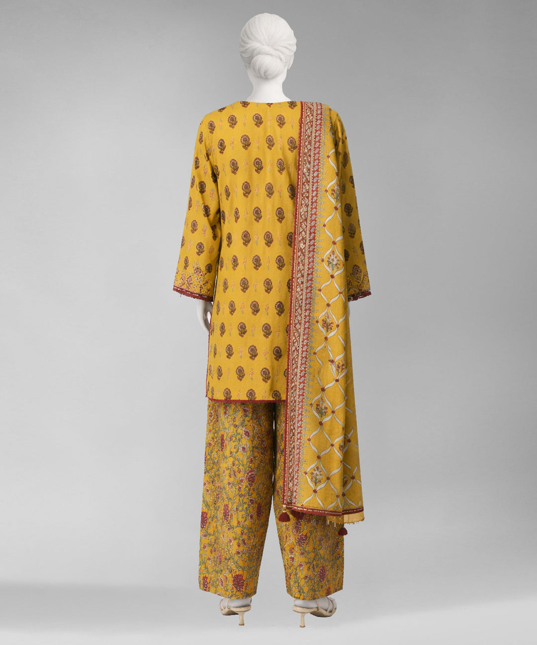 Lawn Yellow Unstitched Suit - J. Junaid Jamshed