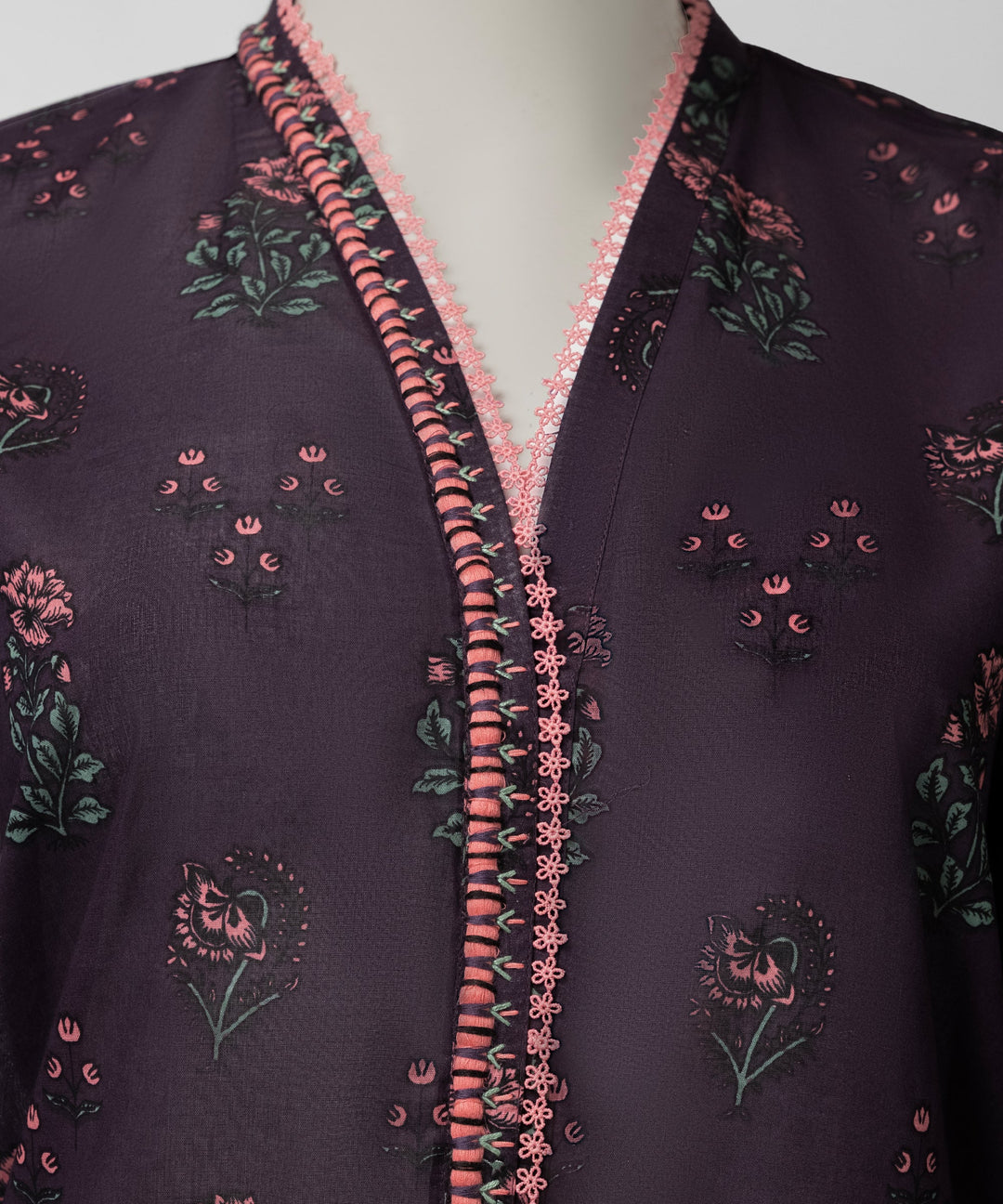 Lawn Purple Unstitched Suit - J. Junaid Jamshed