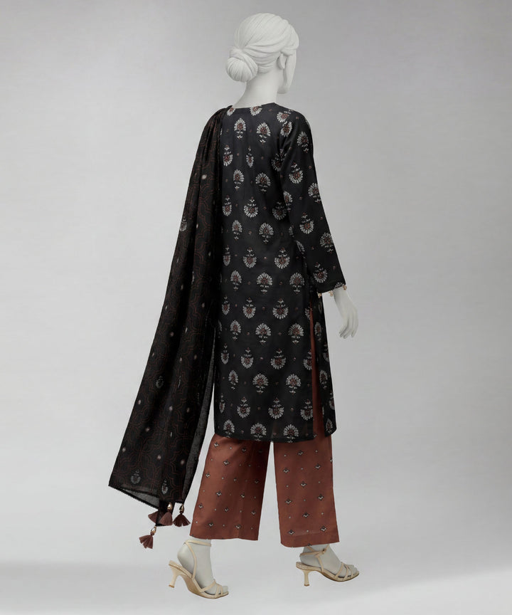 Lawn Grey Unstitched Suit - J. Junaid Jamshed